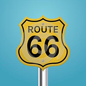 Route 66 signboard. Vector illustration decorative design