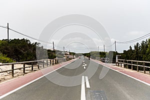 Route in Es Calo de Sant Agusti fishing village on the island of Formentera in times of COVID19