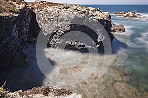 Route of the Fishermen, located in the southwest of Portugal, with its rock formations and crystalline sea.