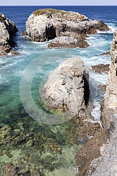 Route of the Fishermen, located in the southwest of Portugal, with its rock formations and crystalline sea.