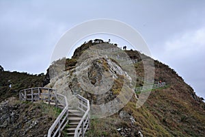 Route on the hillside in Punta de Fucino do Porco San Spain photo