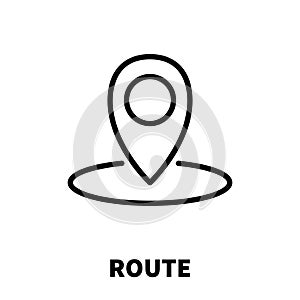 Route icon or logo in modern line style. High quality black outline pictogram for web site design and mobile apps. Vector