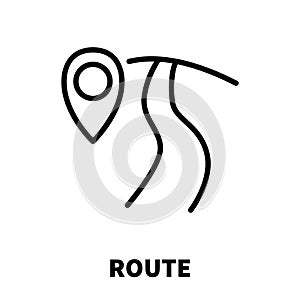 Route icon or logo in modern line style. High quality black outline pictogram for web site design and mobile apps. Vector