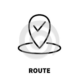 Route icon or logo in modern line style. High quality black outline pictogram for web site design and mobile apps. Vector