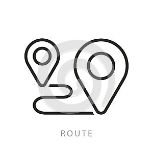 Route icon or logo in modern line style