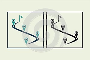 Route icon. icon related to UI elements. suitable for web site, app, user interfaces,element, printable etc. solid icon style.