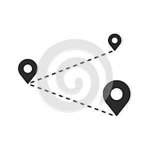Route Icon in trendy flat style isolated on white background. Localization symbol. Vector illustration, eps 10