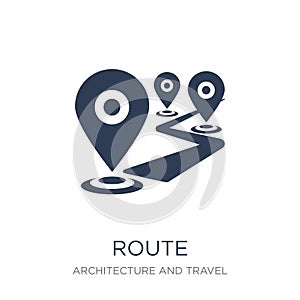 Route icon. Trendy flat vector Route icon on white background fr