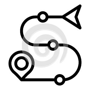 Route itinerary icon, outline style