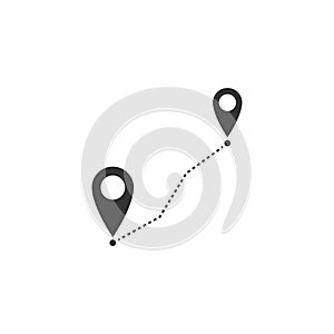 Route location icon isolated. Map pointer sign. Concept of path or road. GPS navigator