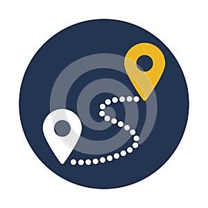 Route, location, pin, path fully editable vector icon