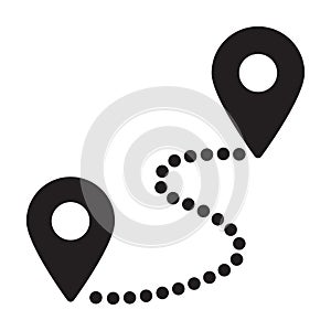 Route, location, pin, path fully editable vector icon