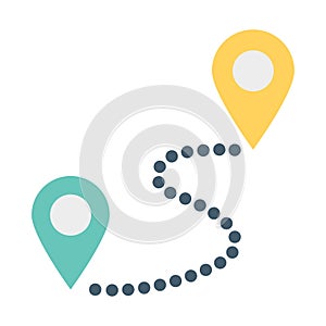 Route, location, pin, path fully editable vector icon