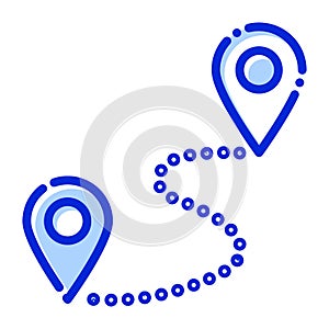 Route, location, pin, path fully editable vector icon
