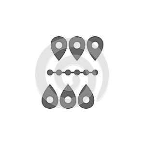 Route, location, pins icon. Element of materia flat maps and travel icon. Premium quality graphic design icon. Signs and symbols