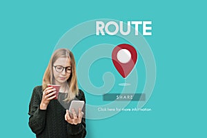 Route Map Navigation Track Places Concept