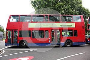 Route Master Bus in the street of London. Route Master Bus is th