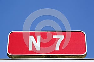 Route nationale 7 sign