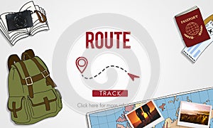 Route Navigate Location Planning Transportation Concept