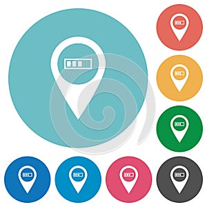 Route planning GPS flat round icons