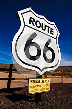 Route 66 road sign in Arizona USA