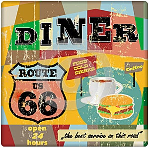 Route sixty six diner sign,