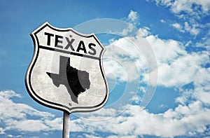 Route 66 Texas map roadsign