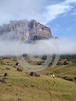 Route to kukenan tepuy in Estado Bolivar, Venezuela on a gloomy day photo