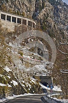 Route to Monte Croce Carnico pass, Italy