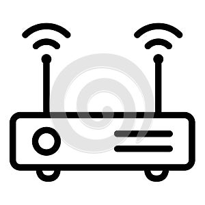 Router access point wireless modem single isolated icon with outline style