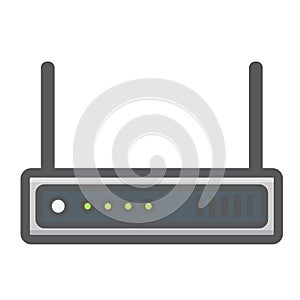 Router colorful line icon, internet and wifi