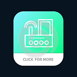 Router, Device, Signal, Wifi, Radio Mobile App Button. Android and IOS Line Version