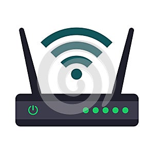Router flat icon. Router icon. Wi-Fi router. Web site page and mobile app design vector element.