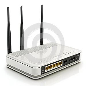 Router icon 3D render isolated on white background