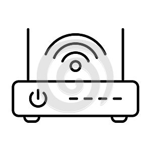 Router icon. Router related signal line icon isolated, wifi router.