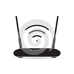 Router icon. Wifi or wireless network. Modern internet access concept. Vector illustration.