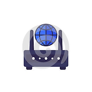 router, internet modem icon, flat vector