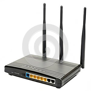 Router isolated on white background photo