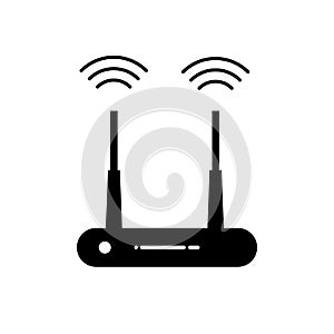 router line icon, outline and solid logo