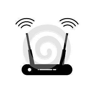 router line icon, outline and solid logo