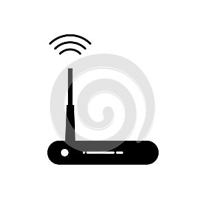 router line icon, outline and solid logo