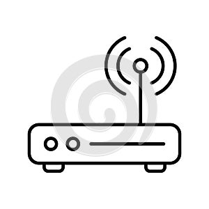 Router line icon. Router related signal icon isolated, wifi router.