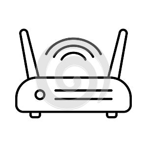 Router line icon. Router related signal icon isolated, wifi router.