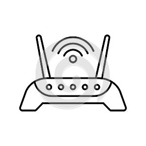 Router line icon. Router related signal icon isolated, wifi router.