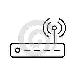 Router line icon. Router related signal icon isolated, wifi router.