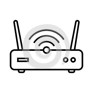 Router line icon. Router related signal icon isolated, wifi router.