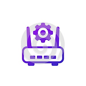 router, modem settings icon on white