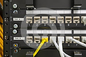 Router network hub - plugged cable