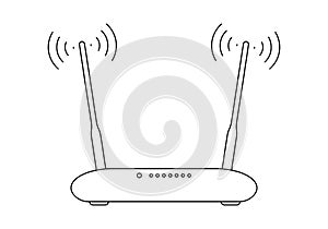 Router outline icon. Wifi or wireless network. Modern internet access concept. Vector illustration.