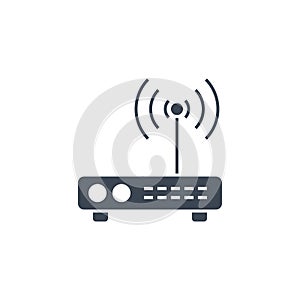 Router related vector glyph icon